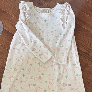 The Beaufort Bonnet Company Pink and Green Bow dress